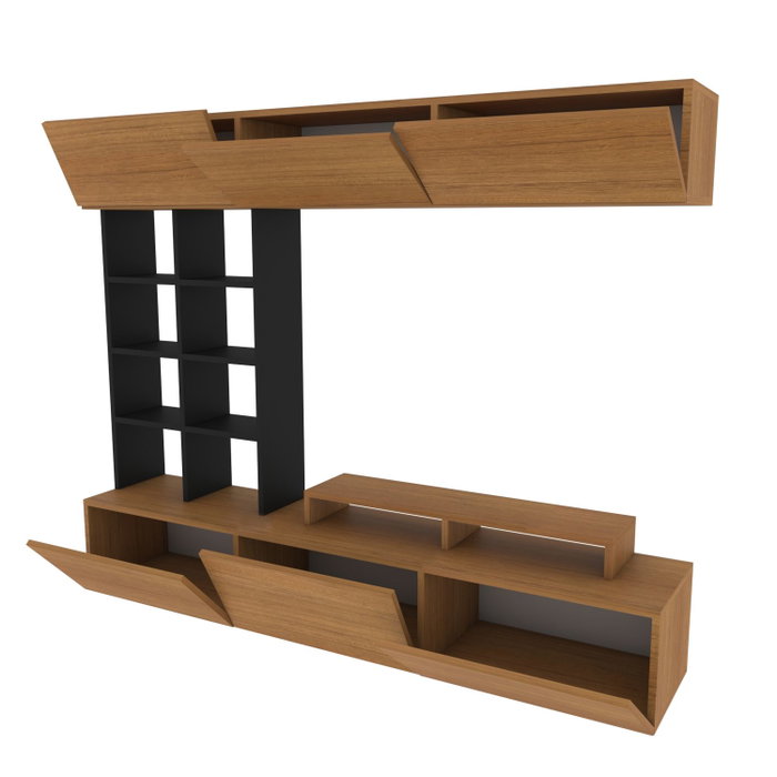 Hanah Home Sasa Unidad de TV - Teak, Black